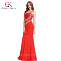 Grace Karin Sexy Women One Shoulder Sheathy Robe de soirée robe de soirée robe rouge classique CL6062-2 #